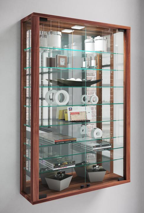 Produktbild VCM Sammel Wandvitrine Holz Glas Vitrosa Mini Spiegel (59 x 18 x 91 cm)