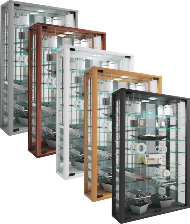 Actual product image VCM Collection Wall Display Case Wood Glass Vitrosa Mini Mirror (59 x 18 x 90 cm)
