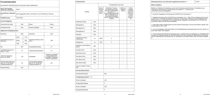 Produktbild Bosch Hausgeräte KIF81PFE0 (289 l)