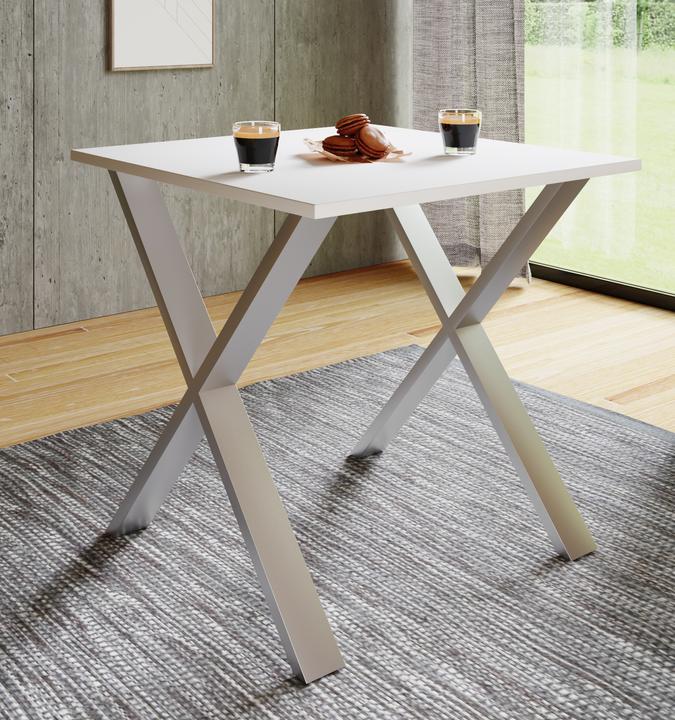 Image du produit VCM Table de salle à manger en bois Xona X Argent (80 x 50 x 76 cm)