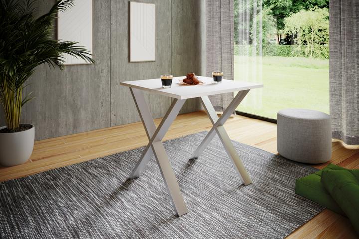 Actual product image VCM Wood dining table Xona X Silver (80 x 80 x 76 cm)