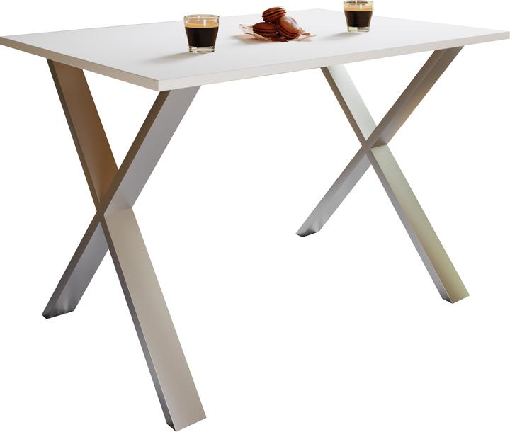 Image du produit VCM Table de salle à manger en bois Xona X Argent (110 x 50 x 76 cm)