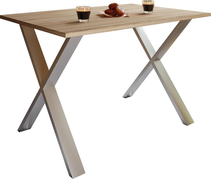 Image du produit VCM Table de salle à manger en bois Xona X Argent (110 x 80 x 76 cm)