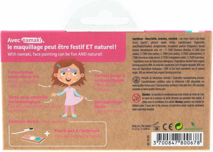 Image du produit Namaki Bio Schminkset 3 Farben Prinzessin & Einhorn