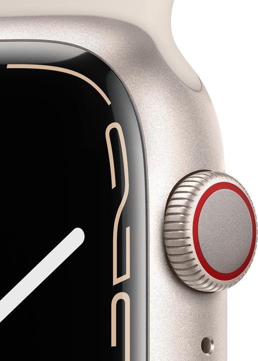 Productafbeelding Apple Watch Series 7 GPS + Cellular 45mm Starlight Aluminium Case with Starlight Sport Band Regular (38 mm)