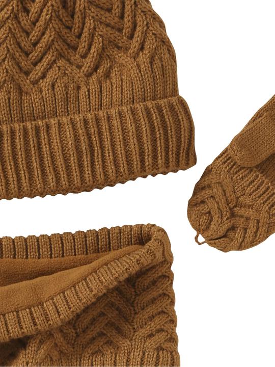 Vertbaudet Jungen-Set: Mütze, Rundschal & Handschuhe