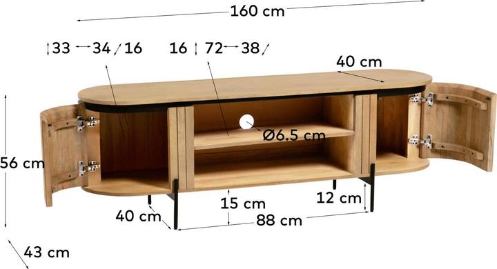 Produktbild Kave Home Licia (43 x 160 x 56 cm)