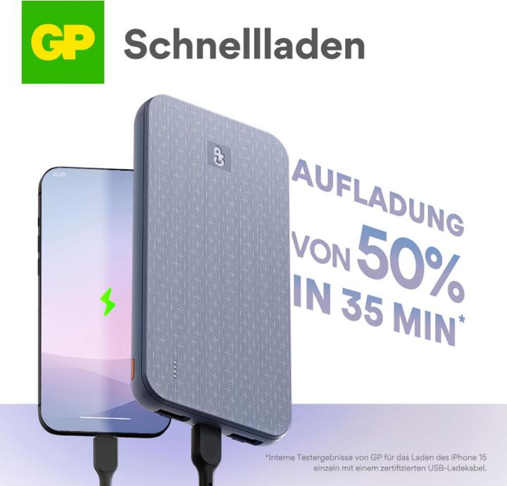 Actual product image GP Batteries GP PowerBank B+ Serie 10000 mAh blau (10000 mAh, 15 W)