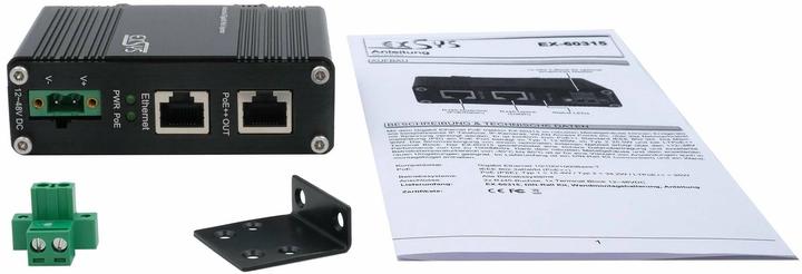 Image du produit Exsys Injecteur industriel PoE++ Gigabit 95W (802,3bt (PoE+++), 90 W)