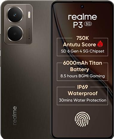 Image du produit realme P3 5G Dual Sim 8GB RAM 256GB - Grey (256 Go, Grey, Double SIM, 5G)