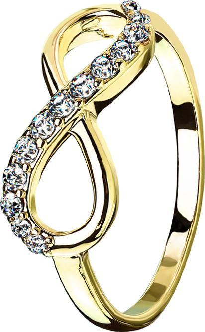 Star Piercing Ring vergoldet Unendlich mit Kristall