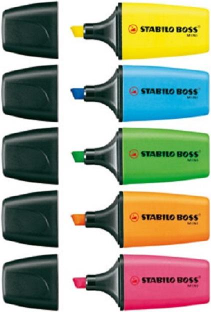 Image du produit STABILO Surligneur BOSS MINI (Orange, Vert, Jaune, Pink, Bleu, 5 mm, 5 x)
