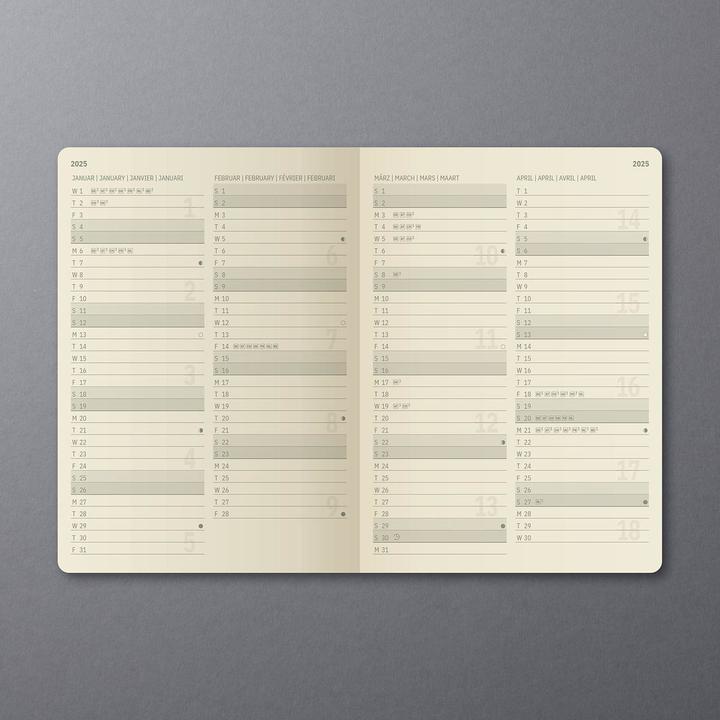 Productafbeelding Sigel Weekkalender 2025 C2522 1W/2S zwart 21x13,5cm (135 x 210 mm, Duits)