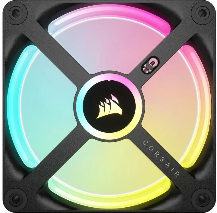 Actual product image Corsair iCUE LINK QX120 RGB 120 mm PWM fan (black, starter kit) (120 mm, 3 x)