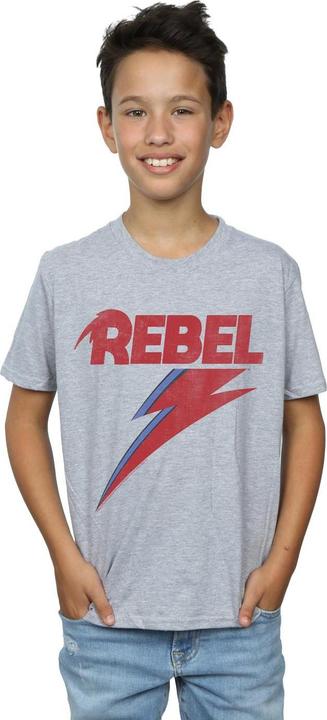 Actual product image David Bowie Boys Distressed Rebel T-Shirt (116)