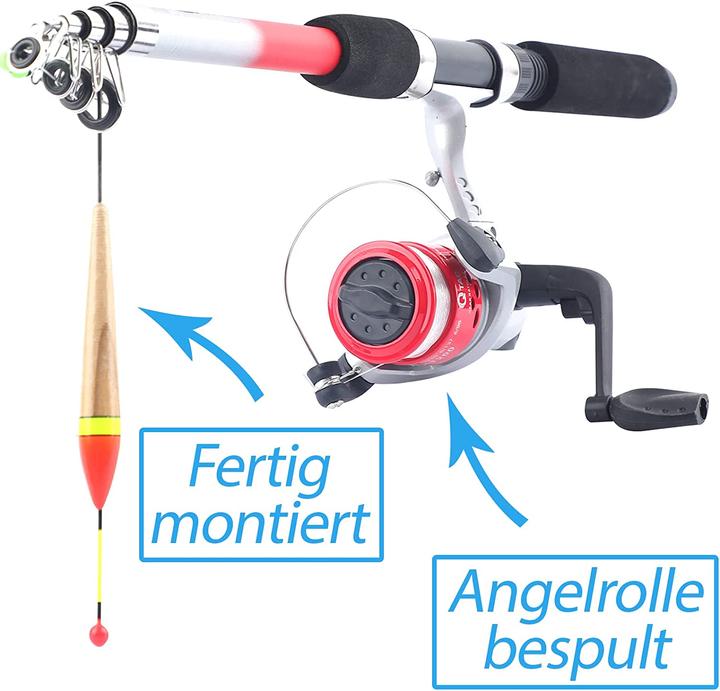 Image du produit Q-Tac Kit de pêche pour enfants (Télescope, Kit de pêche, 270 cm)