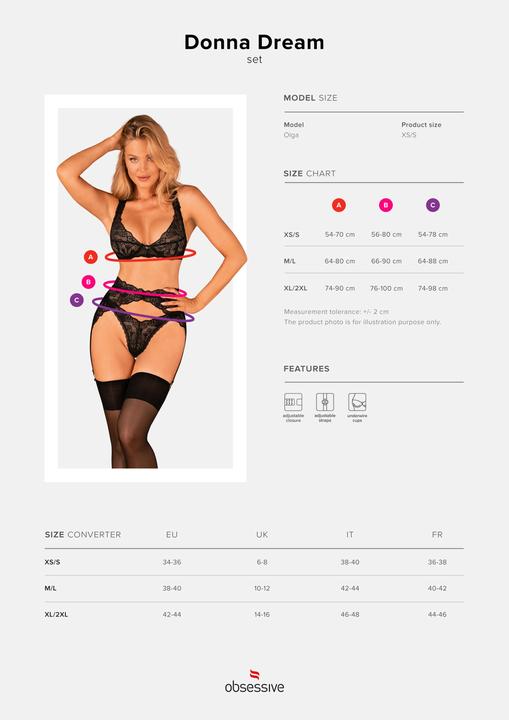 Produktbild Obsessive Donna Dream 3-Teiliges Set Xl/Xxl (XL, XXL)