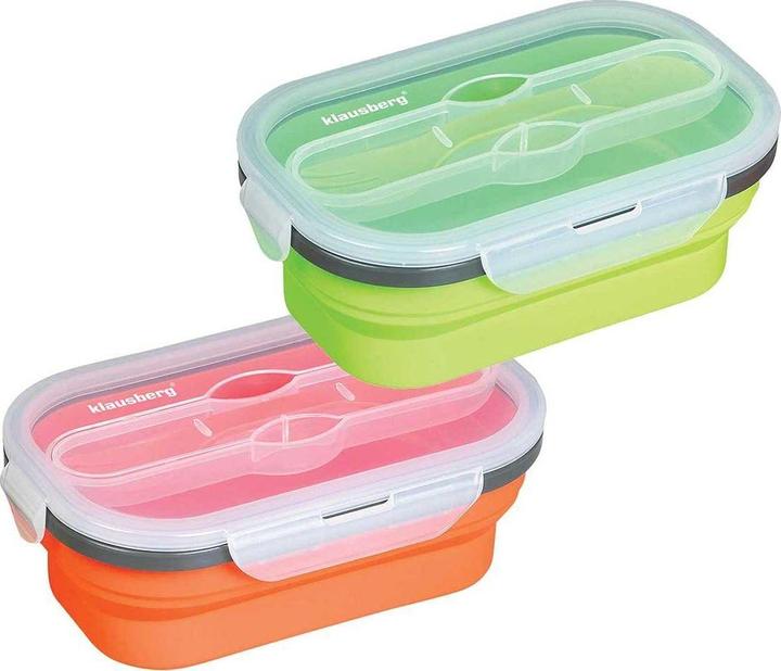Actual product image Klausberg Lunch box KB-7022 with spoon and fork
