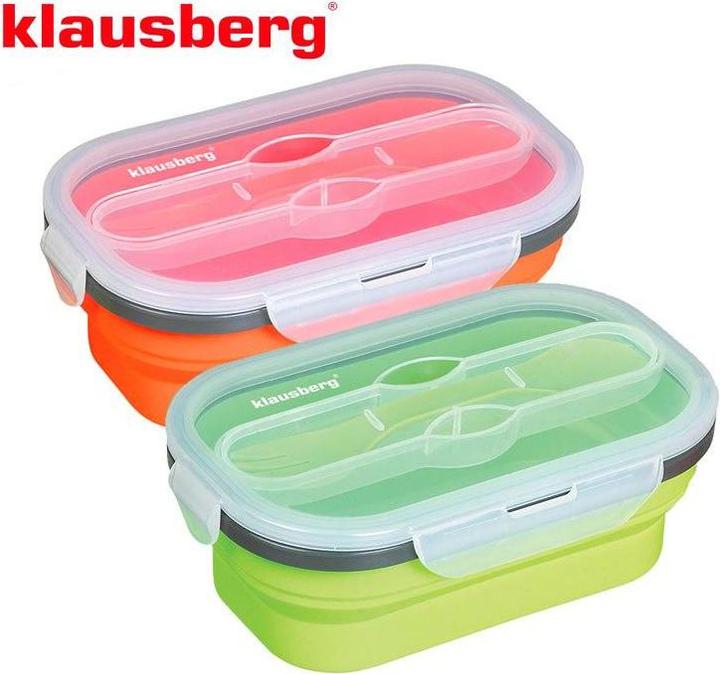 Actual product image Klausberg Lunch box KB-7022 with spoon and fork