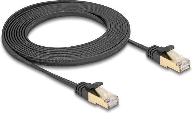 Produktbild Delock RJ45 Flachband Netzwerkkabel mit Geflechtmantel Cat.6 (S/FTP, CAT6a, 3 m)