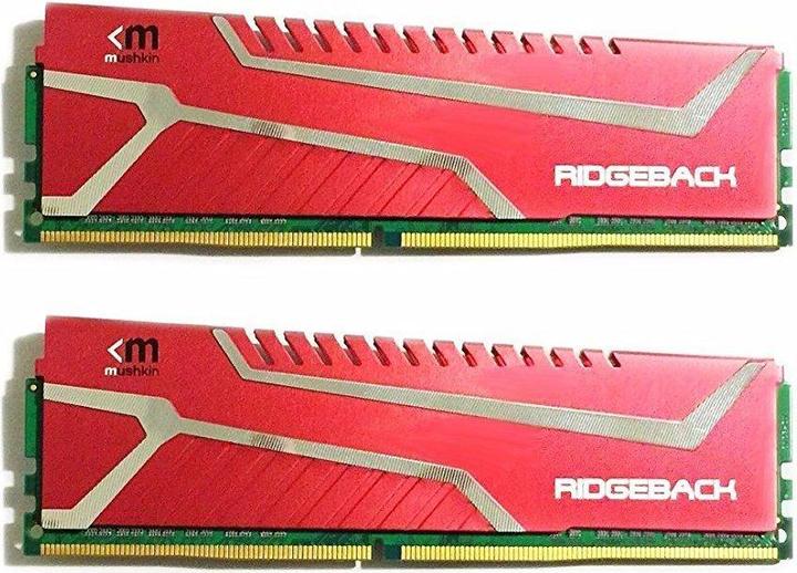 Actual product image Mushkin DDR4 32 GB 2666-CL16 - Dual Kit - Ridgeback Raudona (2 x 16GB, 2666 MHz, DDR4-RAM, U-DIMM)
