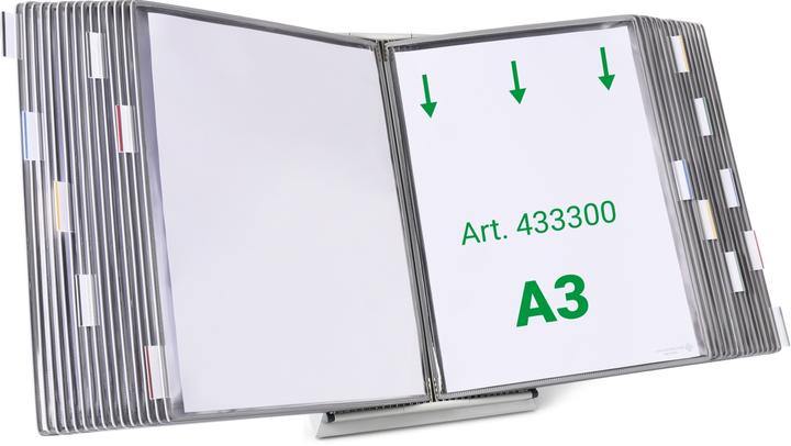 Tarifold Sichttafelsystem 433300 DIN A3 grau mit 30 St. Sichttafeln