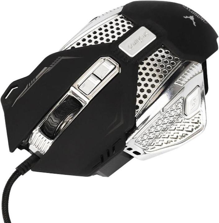Actual product image Chiropter X39 Pro optical gaming mouse, 8 buttons, braided 1.5 m cable 1000-3200 dpi LED light black