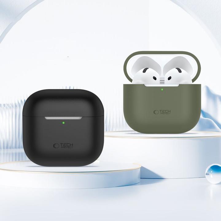 Produktbild Tech-Protect Silikonhülle für Apple AirPods 4 - Beige (Kopfhörer Tasche)