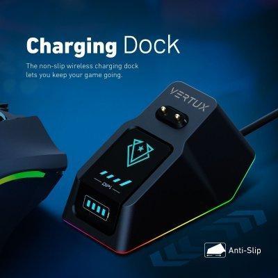 Actual product image Vertux Mustang Wireless Gaming Mouse RGB + Dock