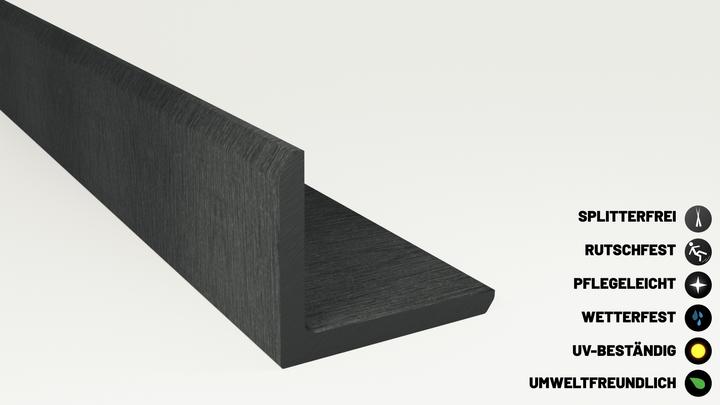 Produktbild Endorphin ® WPC Abschlussleisten 5er Set Hellgrau 220cm Winkelprofil 5,5 x 4,5cm (5 x)