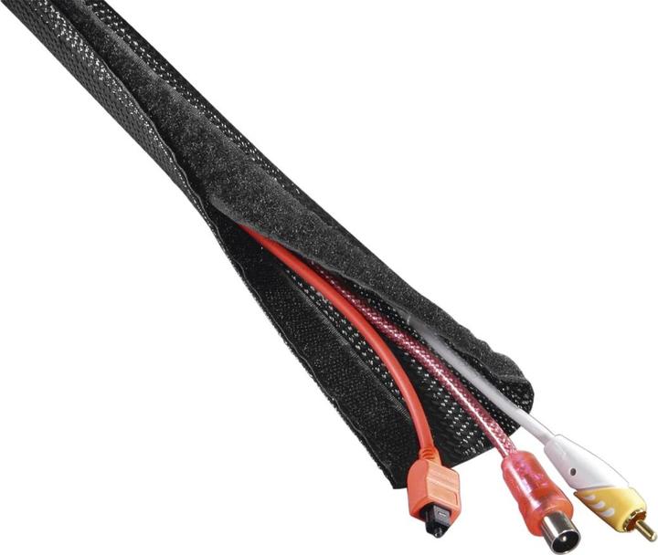 Image du produit Hama Tuyau de câble en tissu flexible, universel, 20 - 40 mm, 1,8 m, noir (Gaines pour câbles, 180 cm)