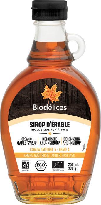 Image du produit Biodélices Sirop d'érable ambré (250 g)