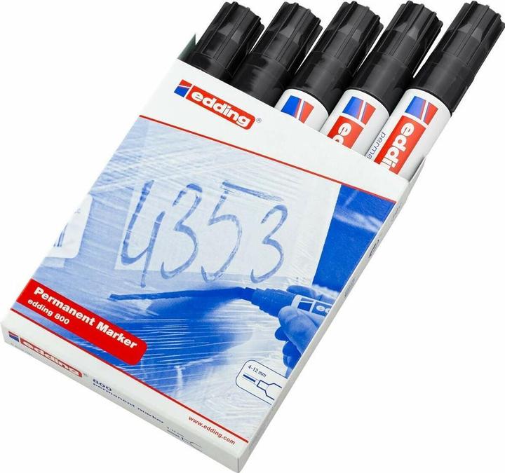 Immagine prodotto Edding Marcatore permanente 800 (Nero, 12 mm, 5 x)