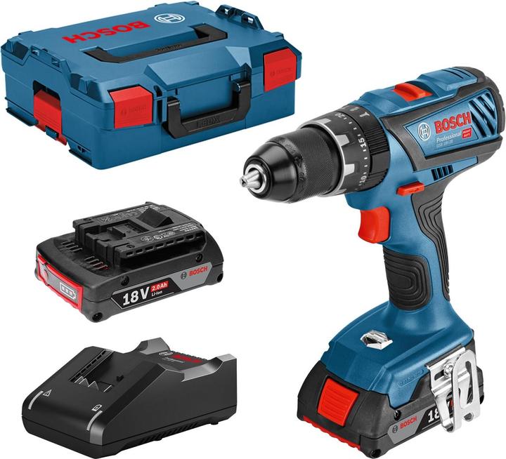 Produktbild Bosch Professional Bosch GSB 18 V-28 Professional 18 V Li-Ion Akku Schlagbohrschrauber in L-Boxx + 2 x 2,0 Ah Akku + (Akkubetrieb)