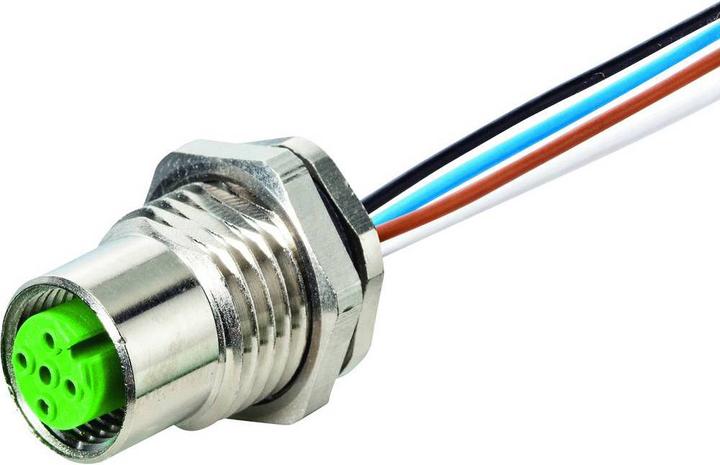 Produktbild Murr Elektronik M12 Flanschbuchse A-cod. Hinterwandmontage PP-Litze 12x0.14 1.0m