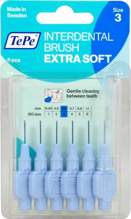 TePe Interdental Brush 0.60mm x-soft blau (6 x, 0.60 mm)