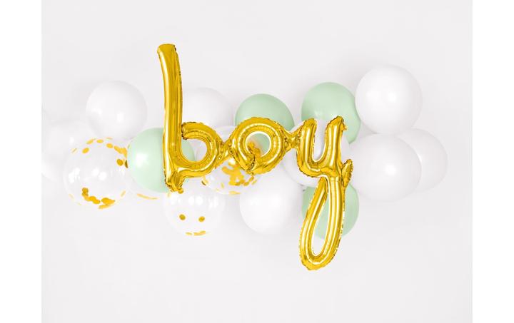 Produktbild Partydeco Goldener Aluminiumballon "Boy" (1 x)
