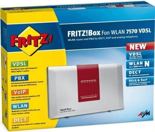 Actual product image AVM Fritz! Box Fon WLAN 7570, VoIP VDSL2 Modem/Router/Wlan N