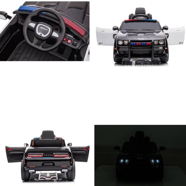 Produktbild Es-toys Kinderfahrzeug - Elektro Auto "Dodge Challenger Polizei" Lizenziert - 12V7A Akku,2 Motoren- 2,4Ghz + (12 V)