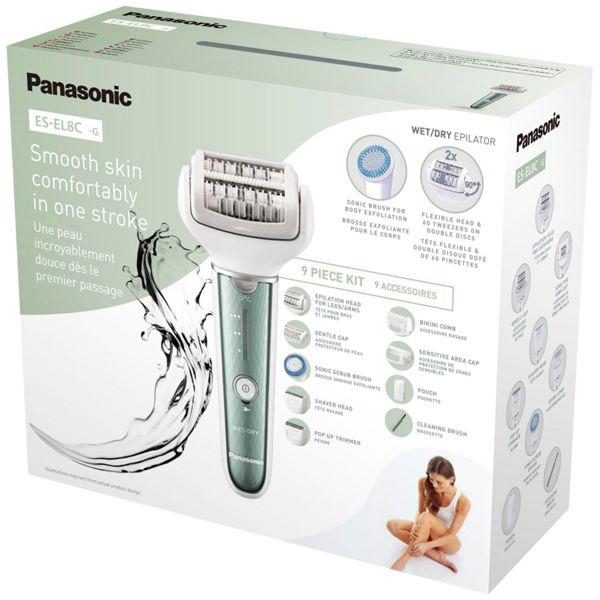 Produktbild Panasonic Epilator ES-EL8C-G503 Operating time (max) 30 min, Number of power levels 3, Wet & Dry, Baltas/Sidab