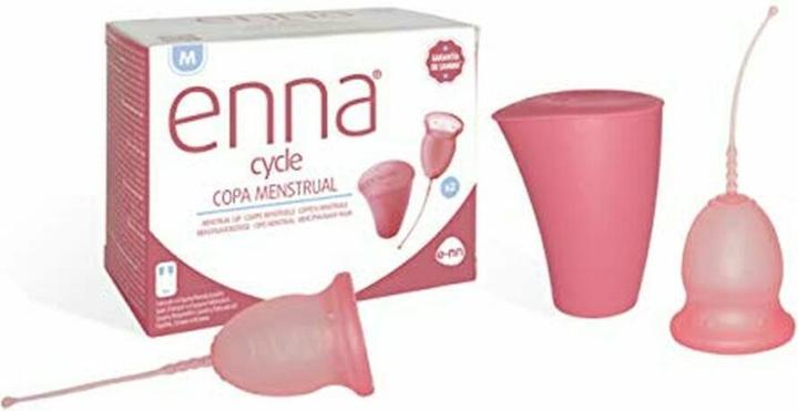Actual product image Enna Menstrual Cups Size M with Applicator and Steriliser Box - Pack of 2 (M)