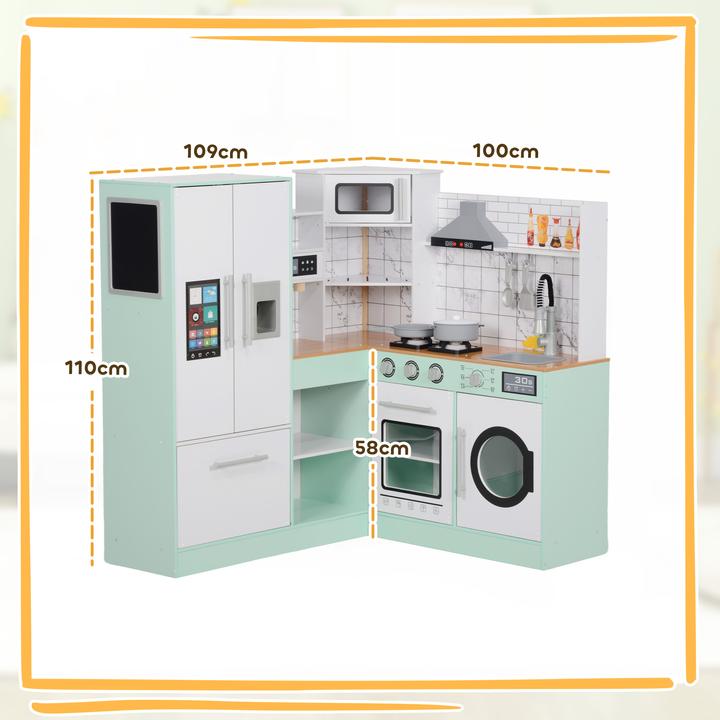Produktbild Aiyaplay Kinderküche MDF, Edelstahl Grün
