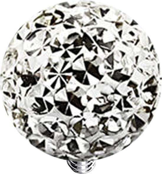 Star Piercing Dermal Anchor Kristall Kugel silber Epoxy Schutzschicht (ohne Messing, Titan G23)