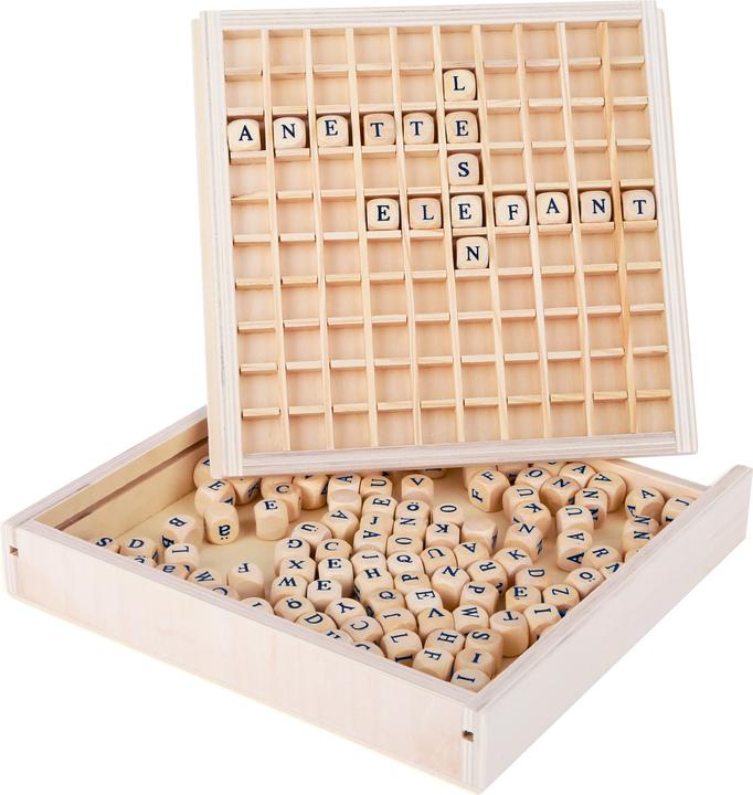 Actual product image small foot Place words (German, English, Swiss German, French, Italian)
