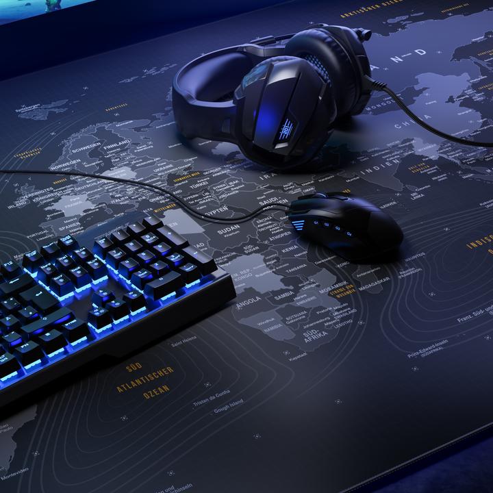 Produktbild Titanwolf Gaming Mauspad, XXXL 1500 x 800 x 3 mm Mausmatte Extralarge / Waschbar, Weltkarte (XXL)