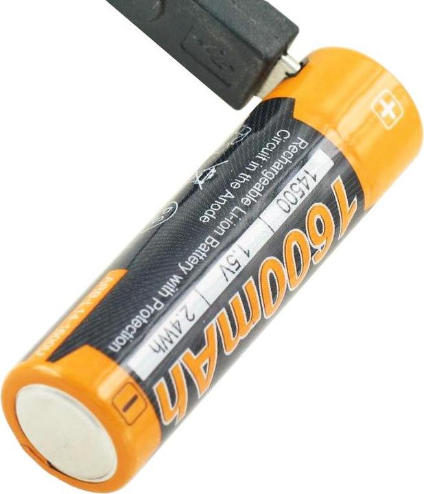 Actual product image AccuCell Akku Mignon AA LR6, mehrfach geschützt mit USB Ladekabel (1 pcs., AA, 1600 mAh)