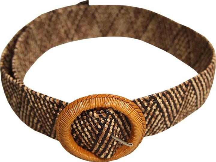 Solis Zweifarbiger Rattan Stretch Gürtel