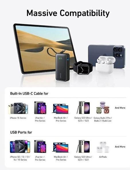 Produktbild Anker POWER BANK USB 10000MAH/NANO A1259G11 (10000 mAh, 30 W, 30 Wh)