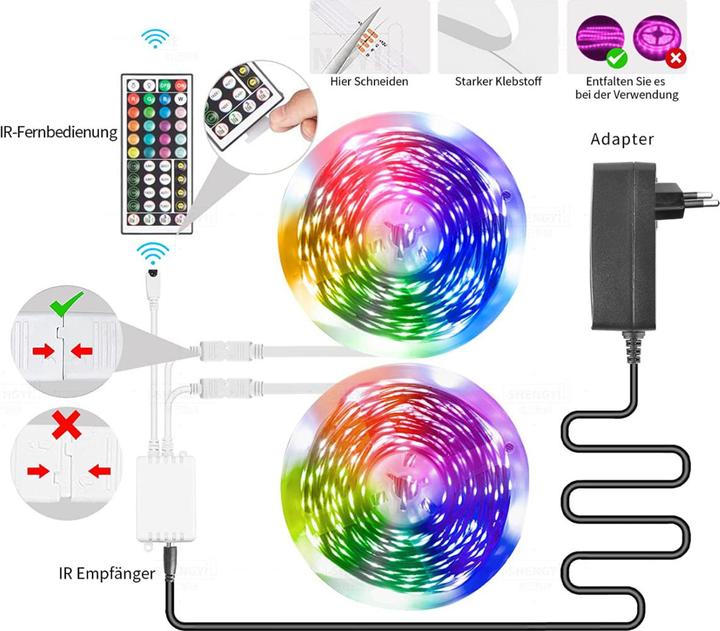 Immagine prodotto Lumina Swiss Set di strisce LED intelligente (RGB, 3000 cm, Interno)