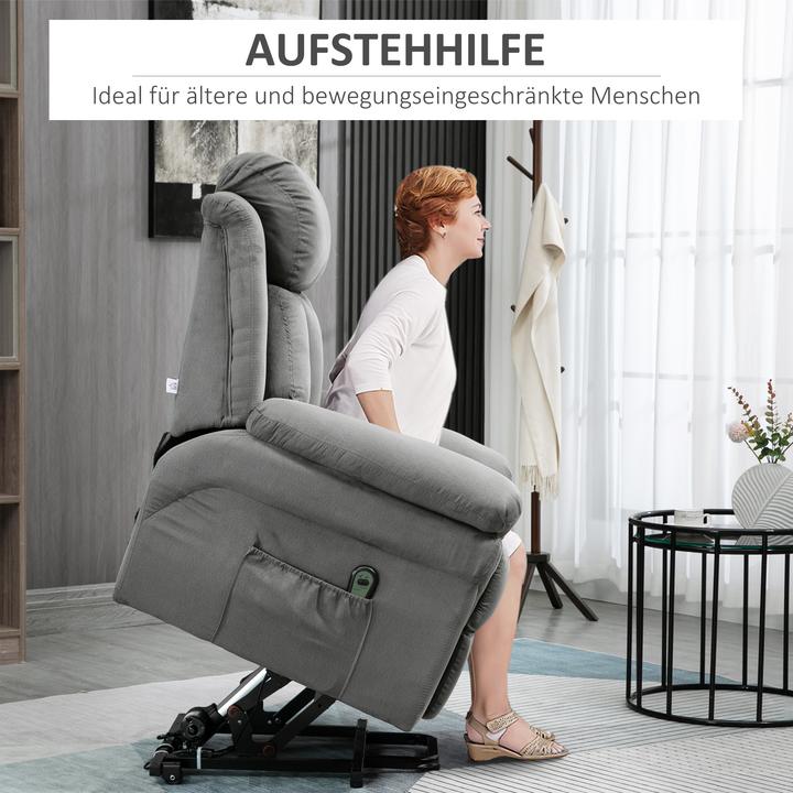 Produktbild Swisshandel24 Sessel mit Aufstehhilfe, Elektrischer Relaxsessel, mit Fernbedienung, Fernsehsessel, aus Kunstleder